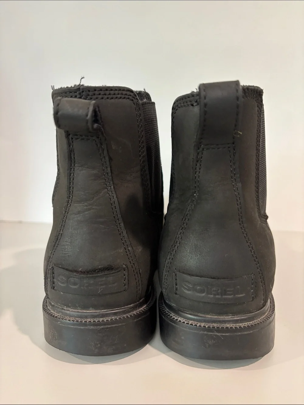 Sorel Ainsley Chelsea Waterproof Leather Boots Black Slip-On Size 9 - Picture 5 of 15